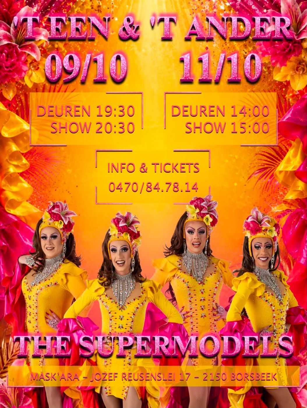 Flyer 't Een & 't Ander met Het Supermodels Showballet